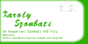 karoly szombati business card